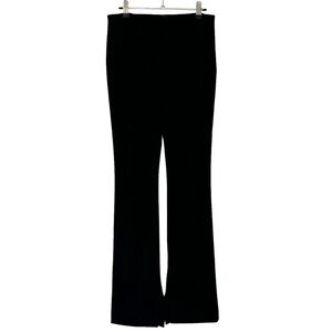 Adam Lippes Eva Flare Pant Womens M Black LONG Fitted Bonded Neoprene NWT